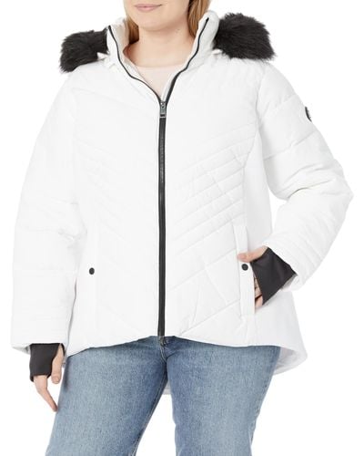 London Fog Zip Front Active Puffer - White
