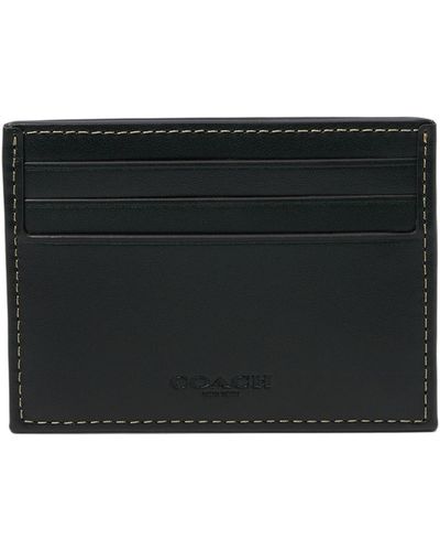COACH S Refined Card Case In Micro Signature Jacquard - Black