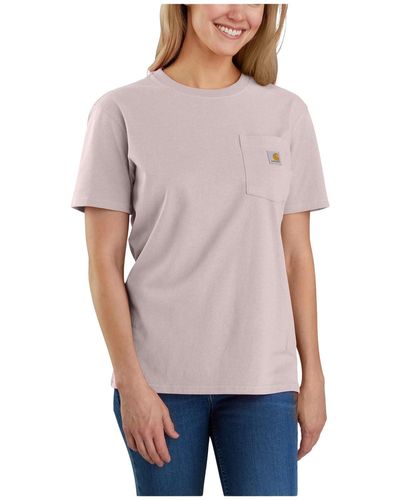Carhartt Plus Size Loose Fit Heavyweight Short-sleeve Pocket T-shirt Closeout - Gray
