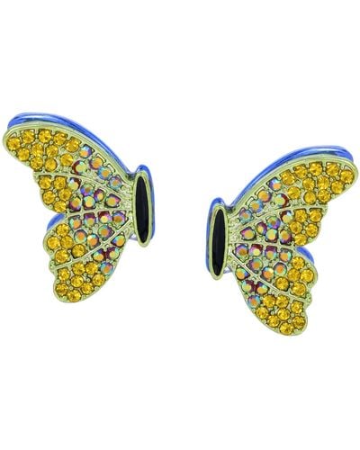 Betsey Johnson S Butterfly Wing Stud Earrings - Green