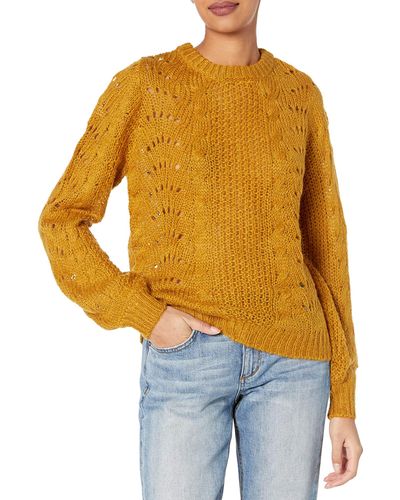 Jessica Simpson Hazel Stylish Pointelle Pullover Sweater - Multicolor
