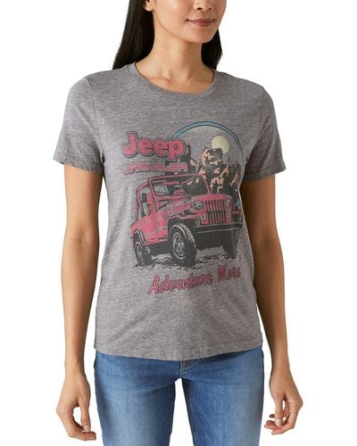 Lucky Brand Short Sleeve Jeep Graphic Tee - Gray