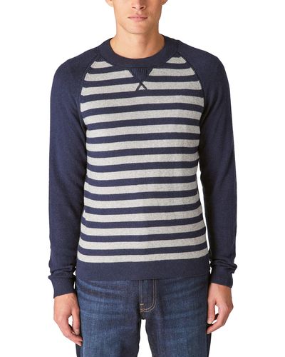 Lucky Brand Cloud Soft Stripe Raglan Sweater - Blue
