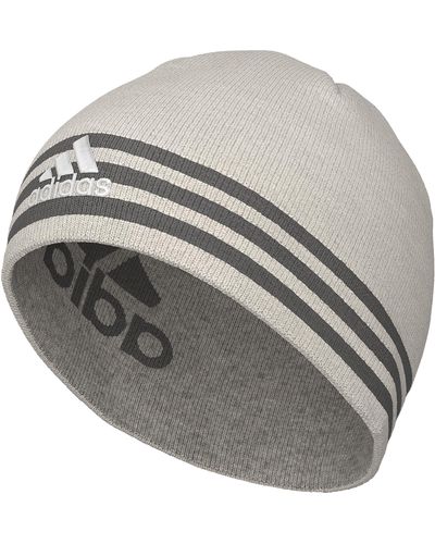 adidas Eclipse Reversible Standard Fit Beanie Soft Warm Light-weight Style For Winter Activity - Gray