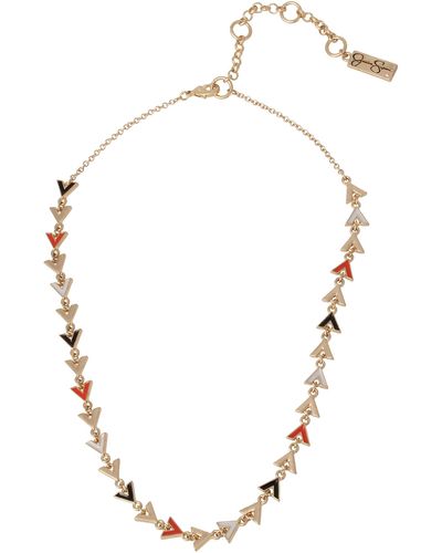 Jessica Simpson Chevron Collar Necklace - Metallic