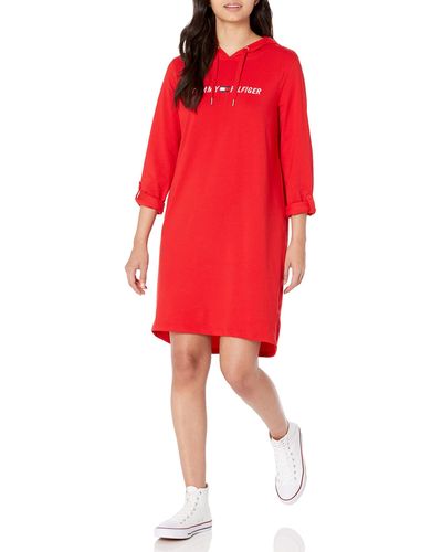 Tommy Hilfiger Long Sleeve Dress - Red