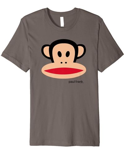 Paul Frank Julius The Monkey Big Face Premium T-shirt - Gray