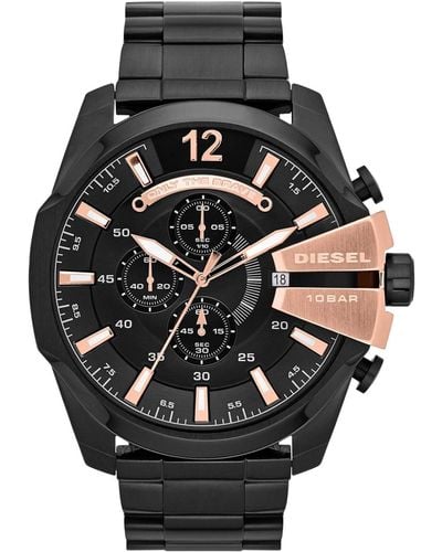 DIESEL Mega Chief Stainless Steel Chronograph Watch - Black