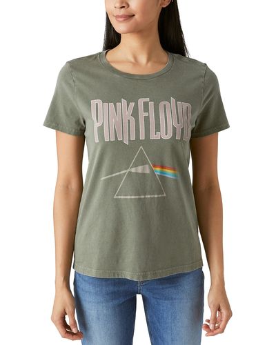 Lucky Brand Short Sleeve Pink Floyd Classic Logo Graphic Tee - Green