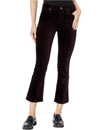 AG Jeans Jodi High Rise Slim Fit Flare Leg Crop Velvet Printed Pant - Black