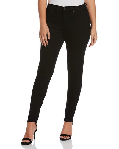 Rafaella Fly Front Skinny Fit Ankle Jeans - Black