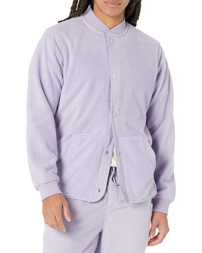 Amazon Essentials Regular-fit Recycled Polyester Microfleece Bomber Jacket - Purple
