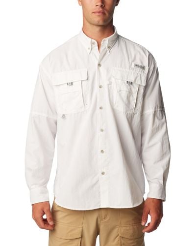 Columbia Men's Pfg Bahamatm Ii Long Sleeve Shirt - Tall, White, 4x