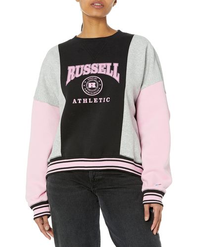 Russell Graphic Logo Color Block Sweatshirt - Black