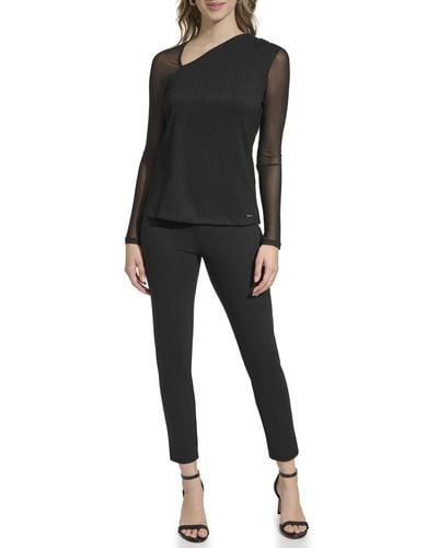 Calvin Klein Long Sleeve Blouse Top - Black