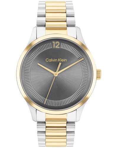 Calvin Klein Quartz Stainless Steel Case And Link Bracelet Watch - Multicolor