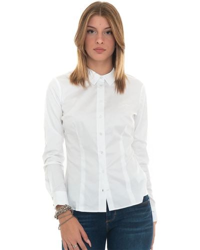 Guess Long Sleeve Cate Shirt - White