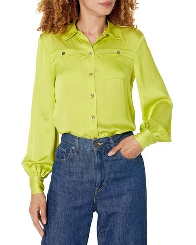 Trina Turk Silk Blend Button Down - Yellow