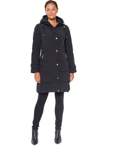 Vince Camuto Down Hooded Duffle Jacket - Blue