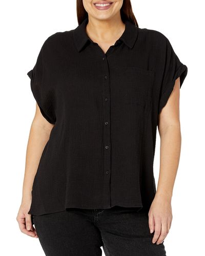 Calvin Klein Essential Gauzy Slub Collar Shirt - Black