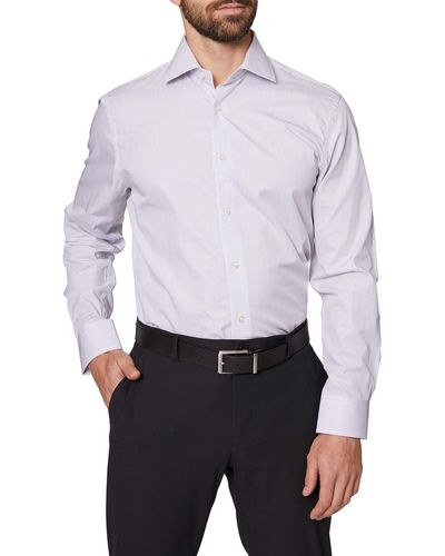 Hickey Freeman Contemporary Fitted Long Dress Shirt - Gray