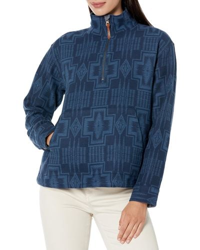 Pendleton Half-zip Cotton Pullover - Blue
