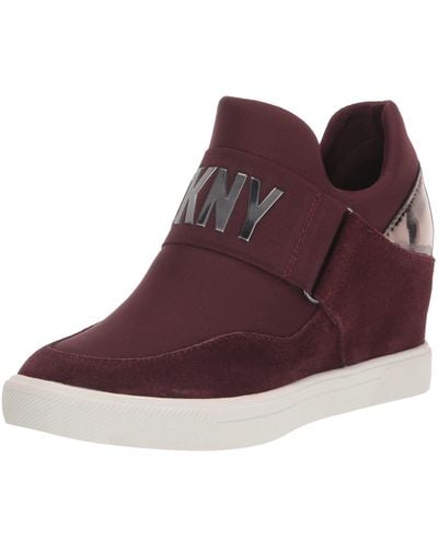 DKNY Comfortable Classic Slip-on Sneaker Heeled Sandal - Purple