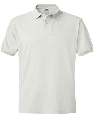 Hanes Short-sleeve Jersey Polo - White