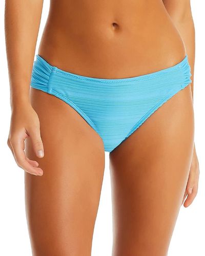 Jessica Simpson Standard Side Shirred Bikini Bottom - Blue