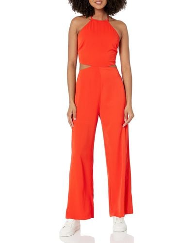 BCBGeneration Sleeveless Halter Neck Jumpsuit - Red