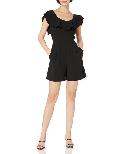French Connection Aro Crepe Romper - Black