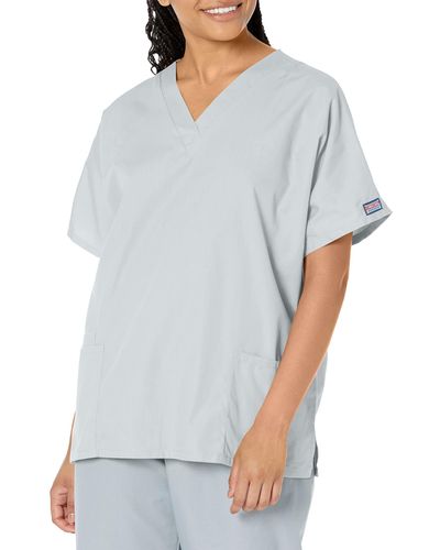 CHEROKEE Plus Size V Neck Scrubs Shirt - Gray