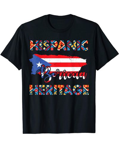 Caterpillar Puerto Rico Flag Shirt Hispanic Heritage Month Boricua Rican T-shirt - Black