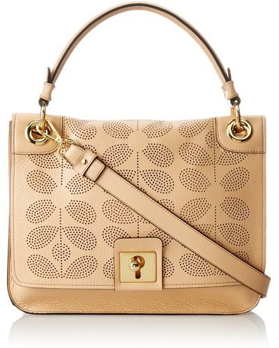 Orla Kiely Sixties Stem Punched Ivy Bag - Natural