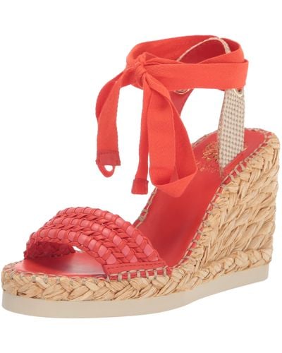 Vince Camuto Brisshel Lace Up Wedge Sandal - Red