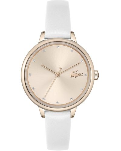 Lacoste Cannes Quartz Stainless Steel And Leather Strap Watch - White