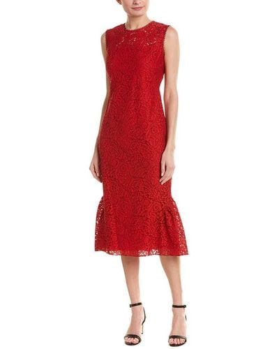 Shoshanna Or Midi Dress - Red