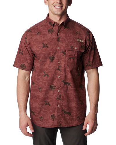 Columbia Super Sharptail Short Sleeve Shirt - Red