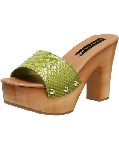 Steve Madden Milley High Heel Clog,green Multi,4.5 M