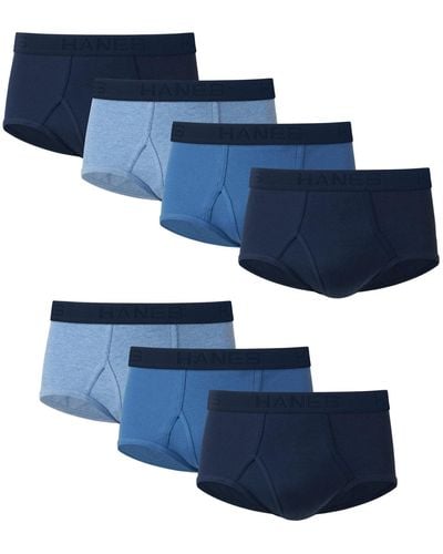 Hanes Ultimate Ultimate Tagless Briefs With Comfortflex Waistband-multiple Packs And Colors - Blue