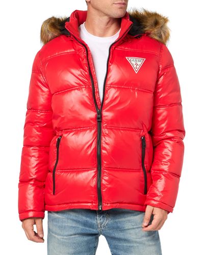 Guess Warm Rain Resistant Puffer - Red