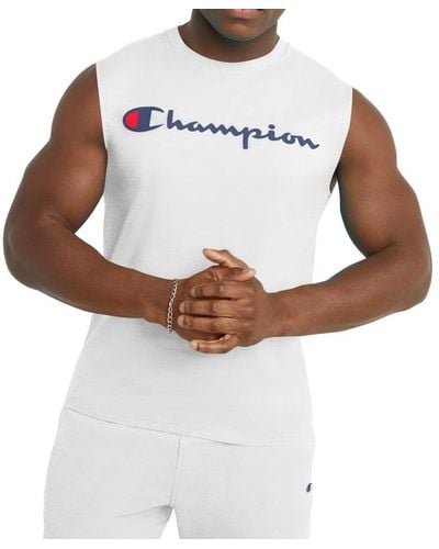 Champion Classic Jersey Muscle Tee - White