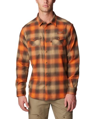 Columbia Roughtail Stretch Flannel Long Sleeve - Orange