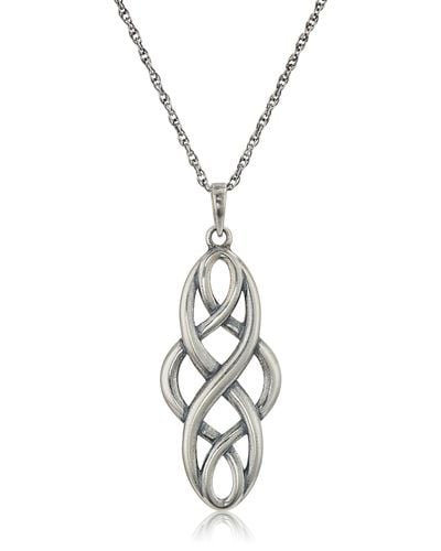 Amazon Essentials Womens Oxidized Sterling Silver Celtic Knot Pendant Necklace - Black
