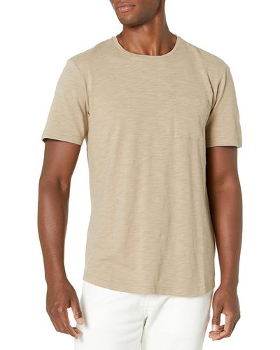 PAIGE Kenneth Short Sleeve Crew Neck Tee Shirt - Natural