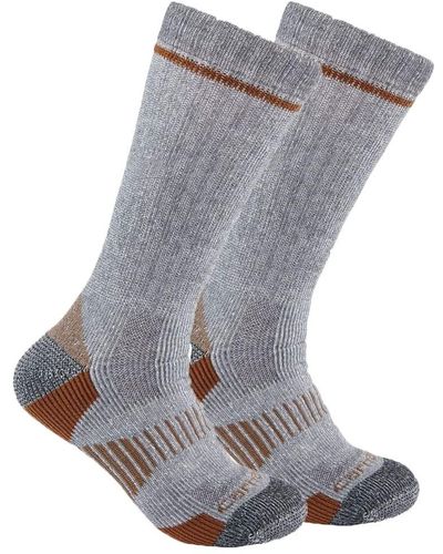 Carhartt Midweight Synthetic-wool Blend Boot Sock 2 Pack - Gray