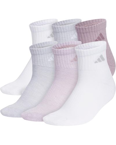 adidas Athletic Cushioned Quarter Socks - Purple