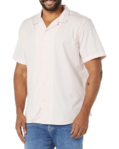 Amazon Essentials Camisa Hawaiana de Corte Ajustado Hombre - Blanco