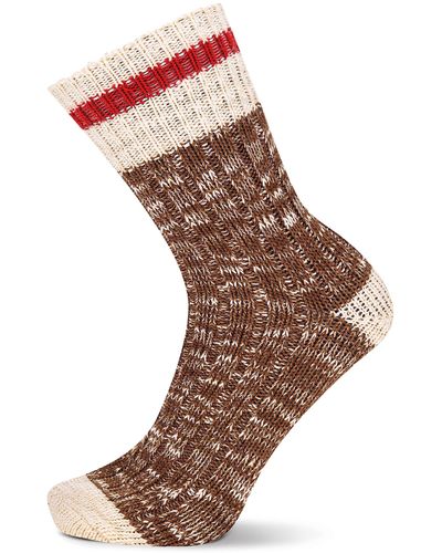 Merrell And Heritage Camp Wool Blend Crew Socks-1 Pair-heat Transfer Logo And Moisture Wicking - Brown