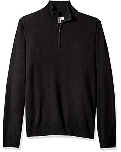 Goodthreads Lightweight Merino Wool Quarter-zip Sweater - Black